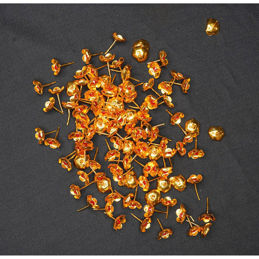 Pure Silver Flowers Gold Coated With Kundan