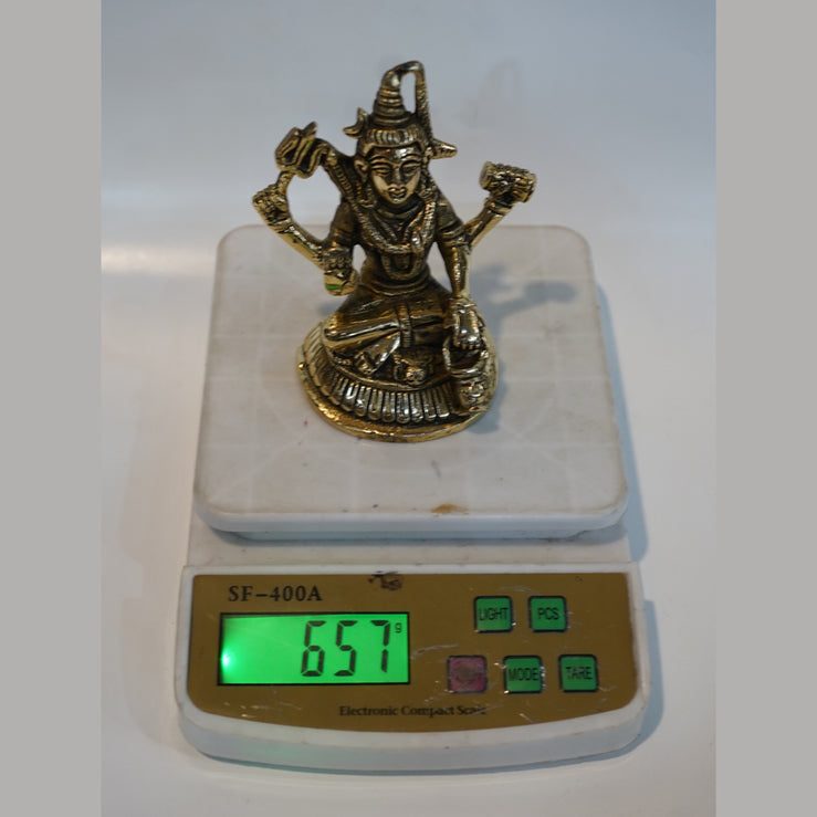 Brass Shiva Blessing Posture Religious Idol 657g