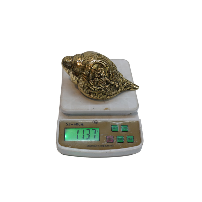 Brass Vishnu Lakshmi Shankh (Conch) 1137g
