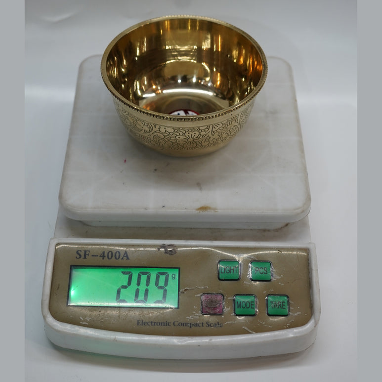 Brass Floral Etching Bowl 209g
