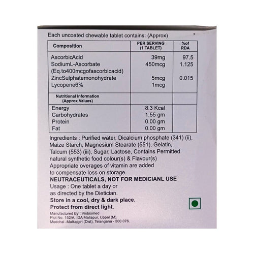Lemonsee Vitamin C, Zinc & Lycopene Tablets