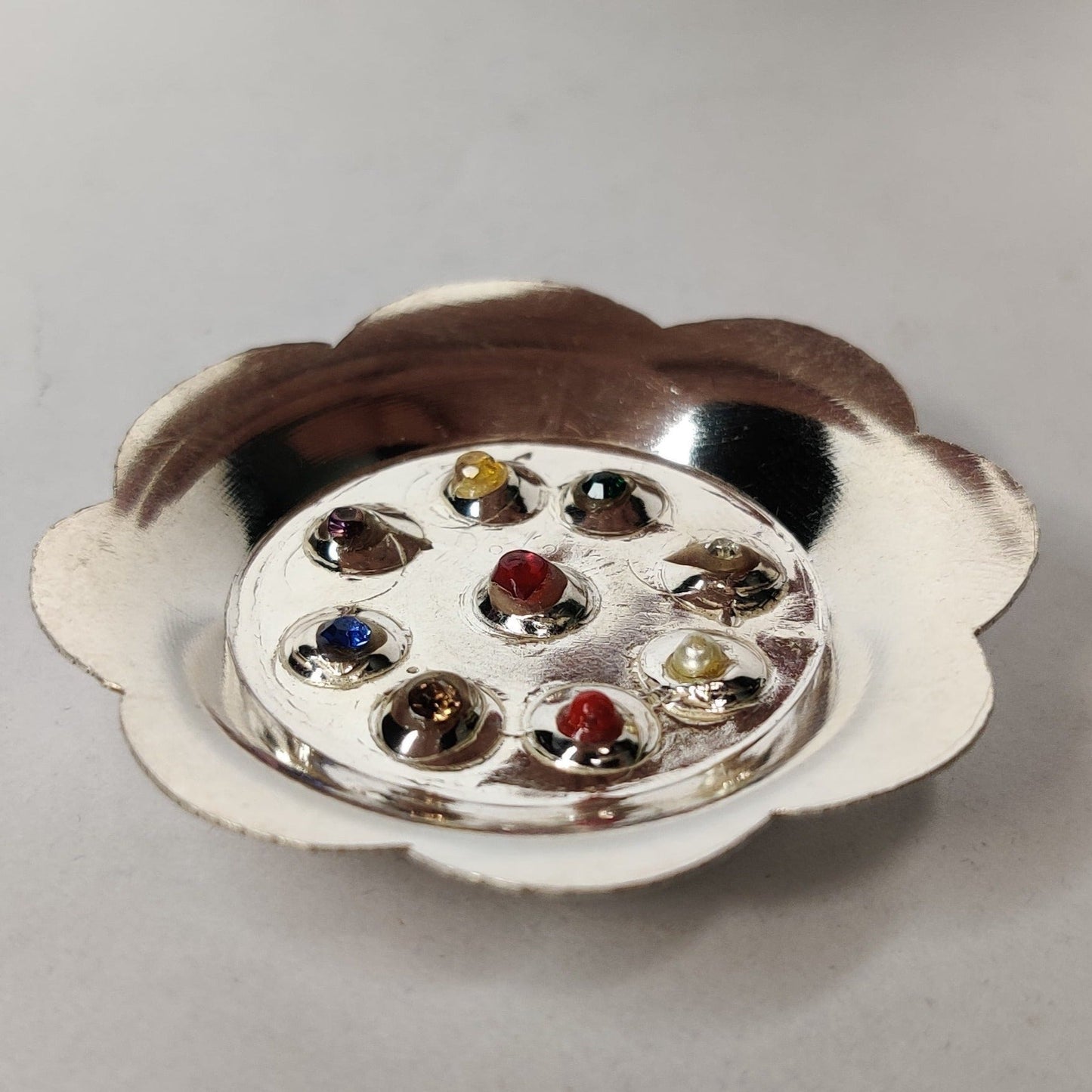 Pure Silver Navaratna Plate 10.25 grams