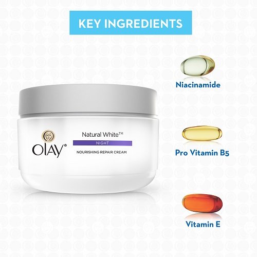 Olay Natural White 7 in One, Night Nourishing Repair Cream, 50g