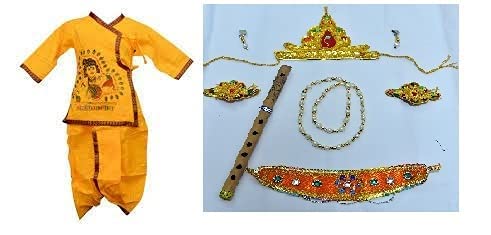 Pk Hub Janmashtmi Krishna Dress Costume Comfortable Set Of 8 Items