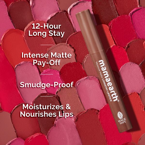 Mamaearth Moisture Matte Long Stay Lipstick|Espresso Brown