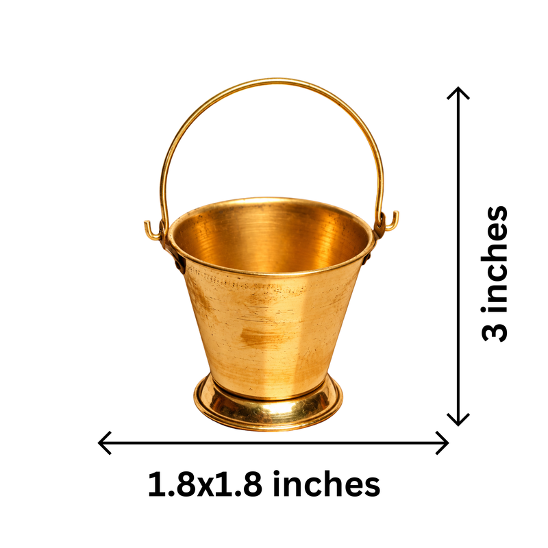 Mahita Collections Mini Brass Bucket Miniature Decor 23g