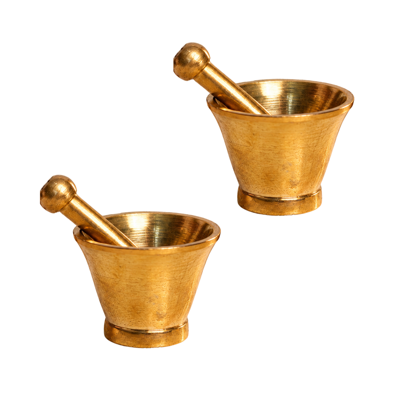 Mahita Collections Brass Small Mortar and Pestle