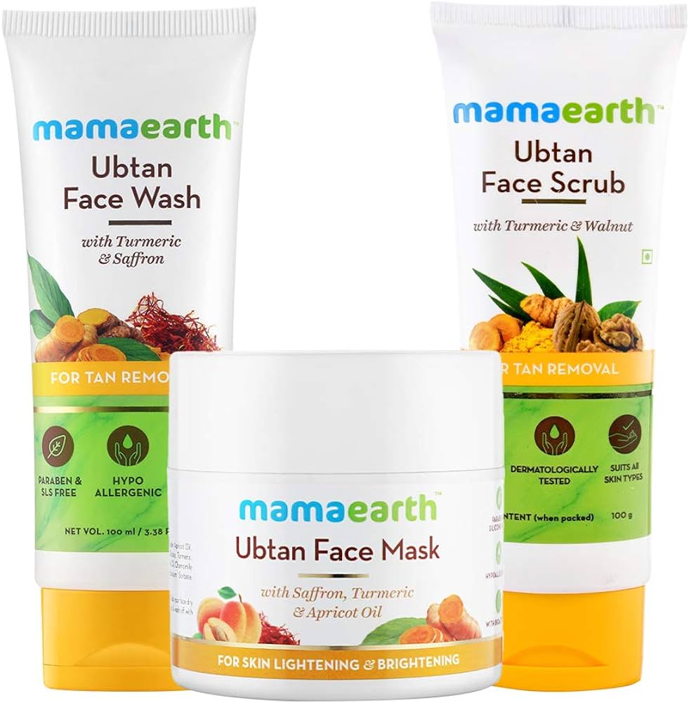 Mamaearth Tan Removal Regimen |Ubtan face Wash Ubtan Face Mask & Ubtan Face Scrub