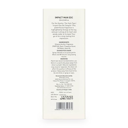 Bella Vita Luxury IMPACT MAN Eau De Cologne Perfume