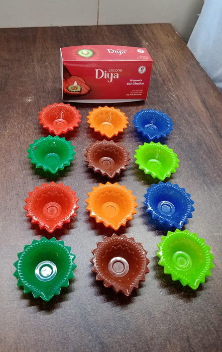 Silicone Diya for Diwali Attractive Design Colourful Diya Combo