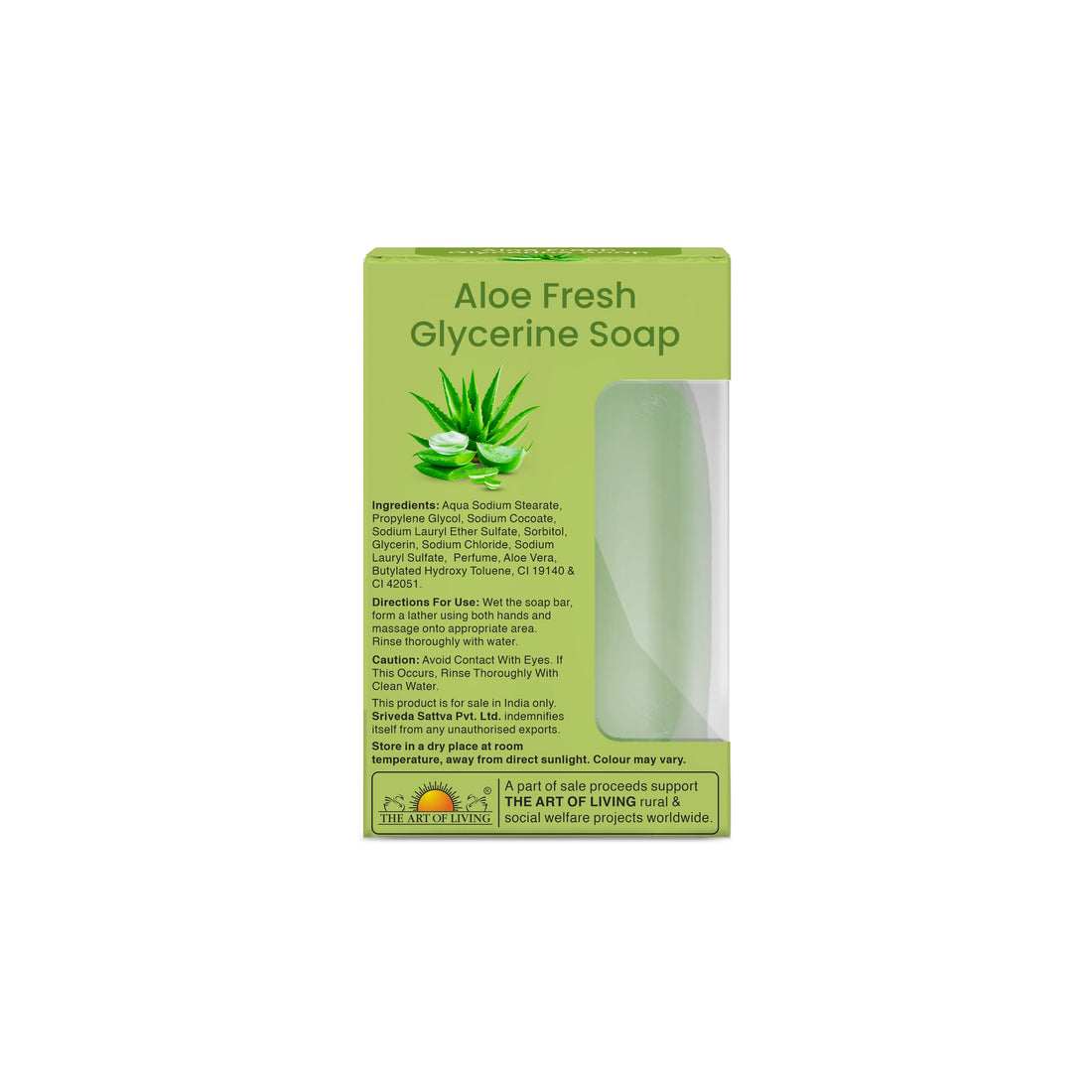 Sri Sri tattva Aloe Fresh Glycerine Soap | For Soothing Skin - PUSHMYCART
