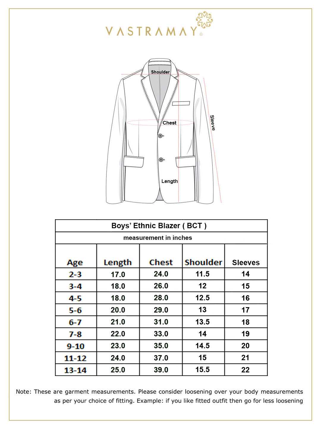 Vastramay boys black and red color woven design blazer 1