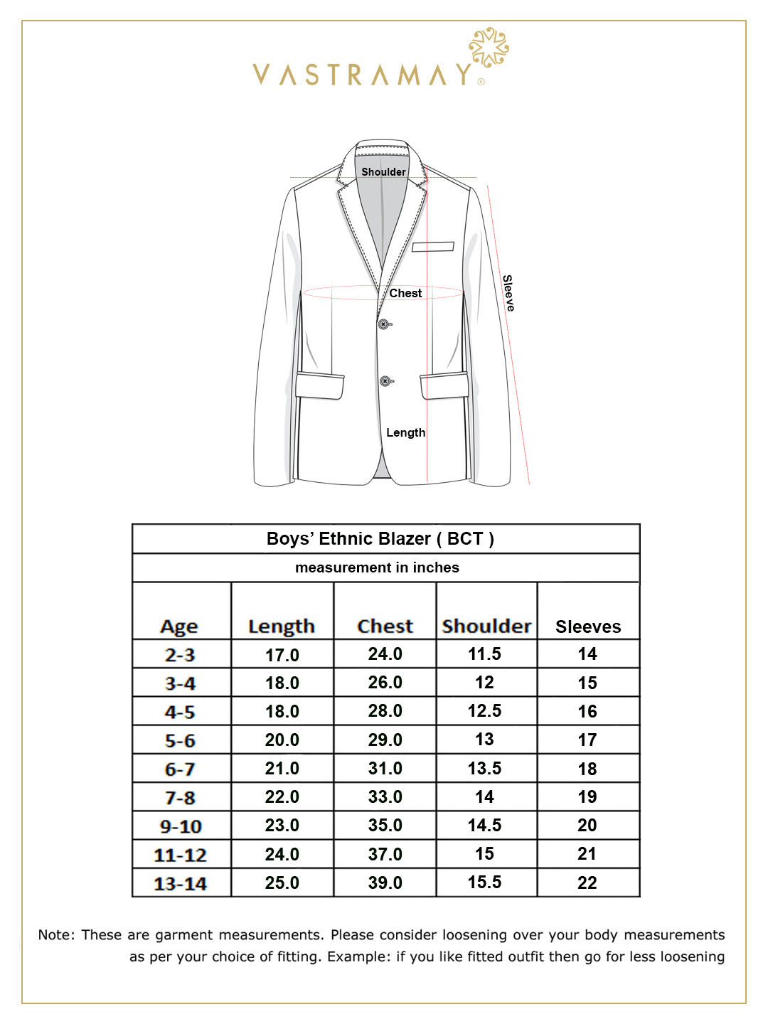VASTRAMAY Boy's Peach Floral Print Blazer