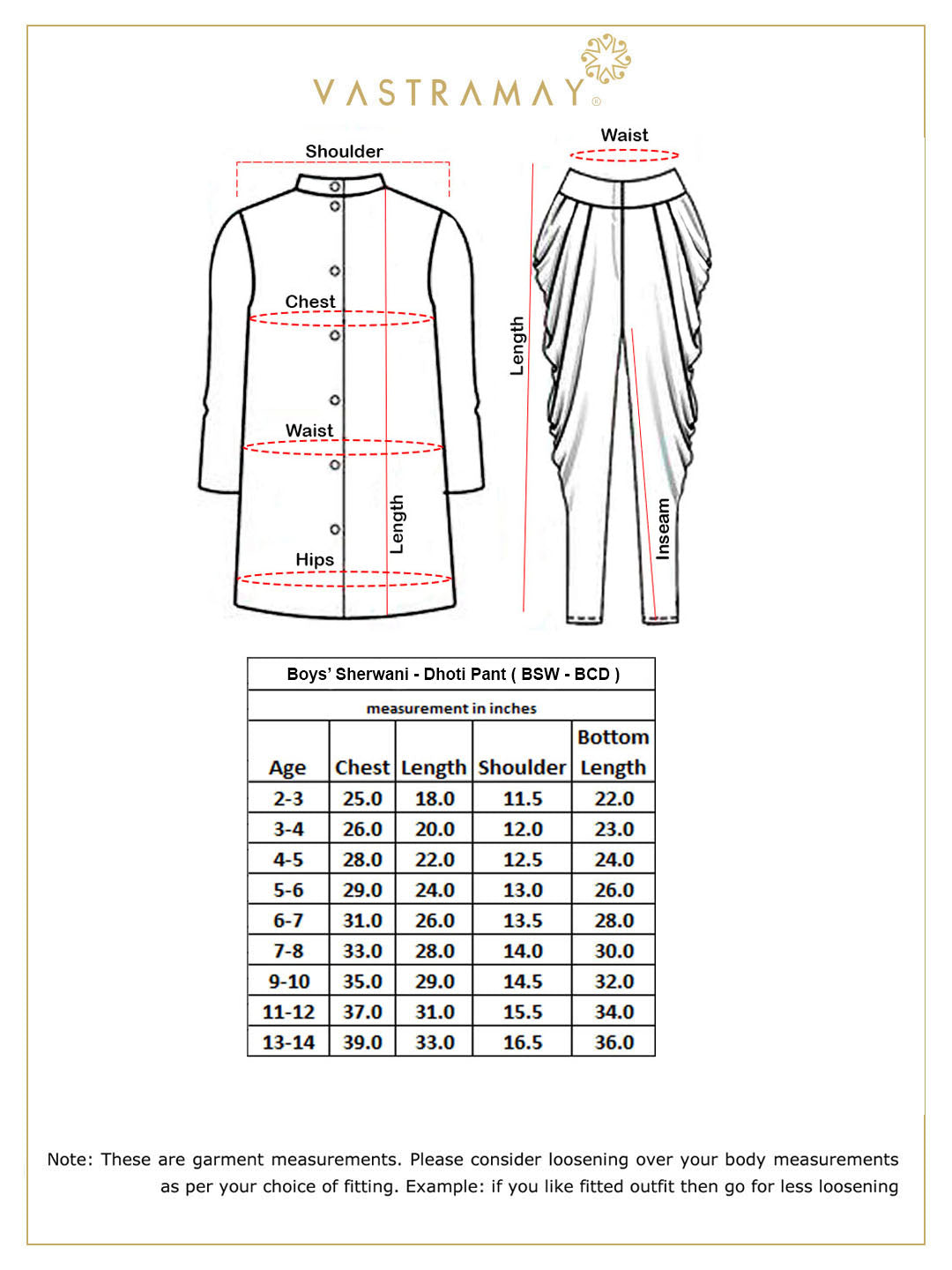 Vastramay boys gold and maroon color sherwani set