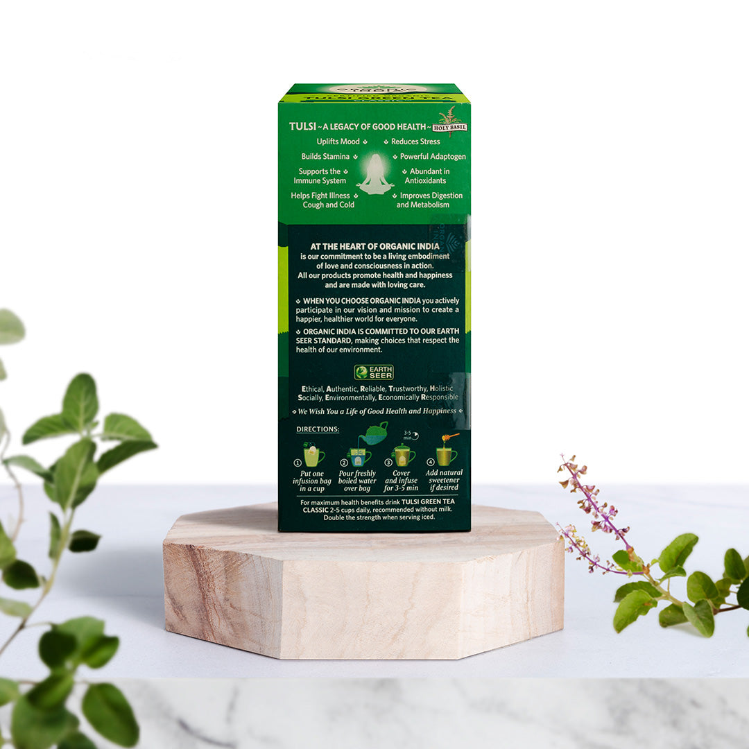 Organic India Tulsi Green Tea Classic - PUSHMYCART