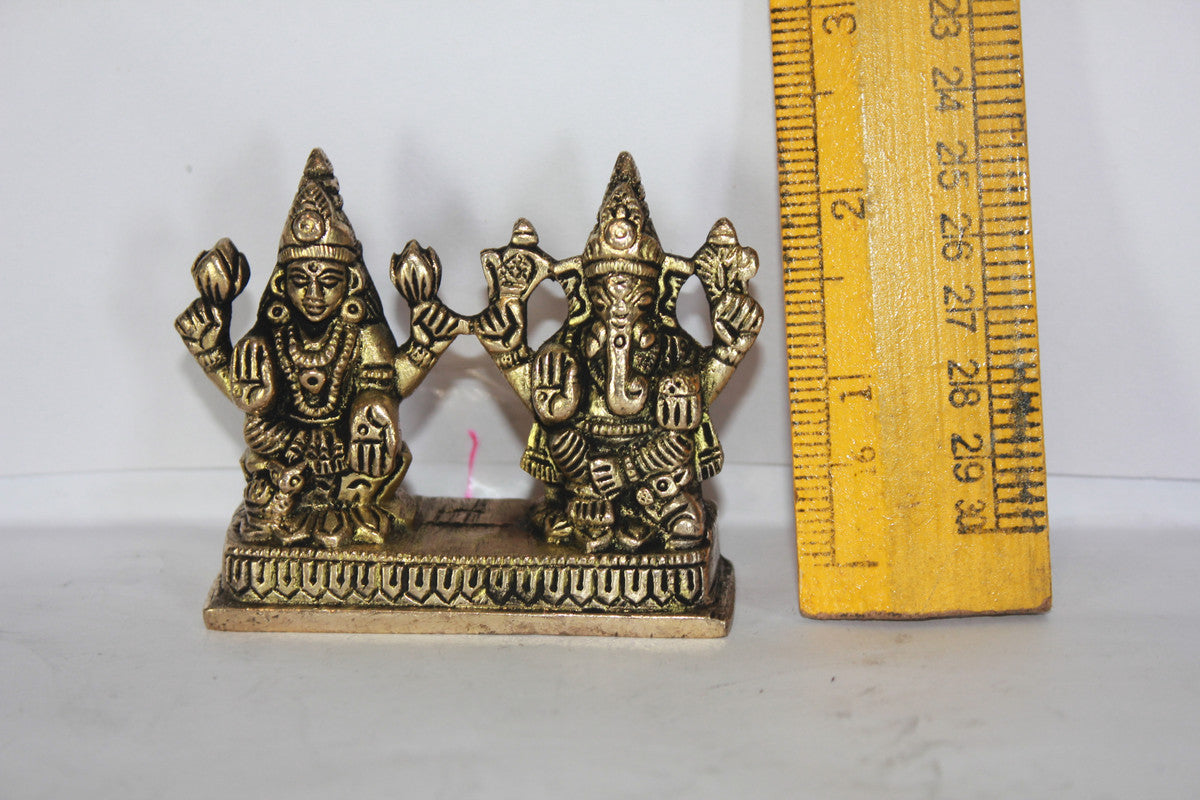 Brass Laxmi Ganesh God Idol Statue