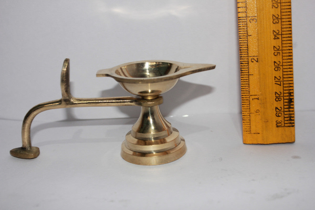 Brass Table Diya Deepak With Handle
