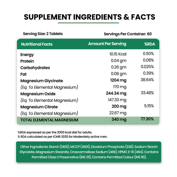 Himalayan Organics Magnesium Citrate+Glycinate Tablets