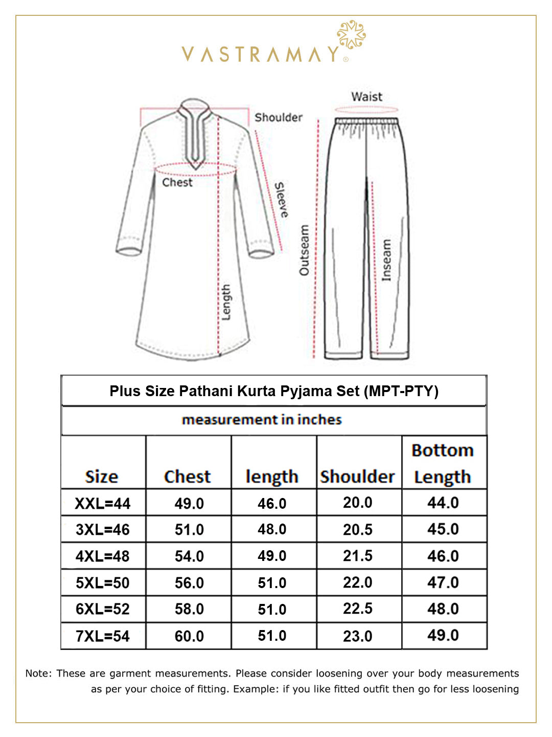 Vastramay Men's Plus Size Black Cotton Blend Pathani Kurta