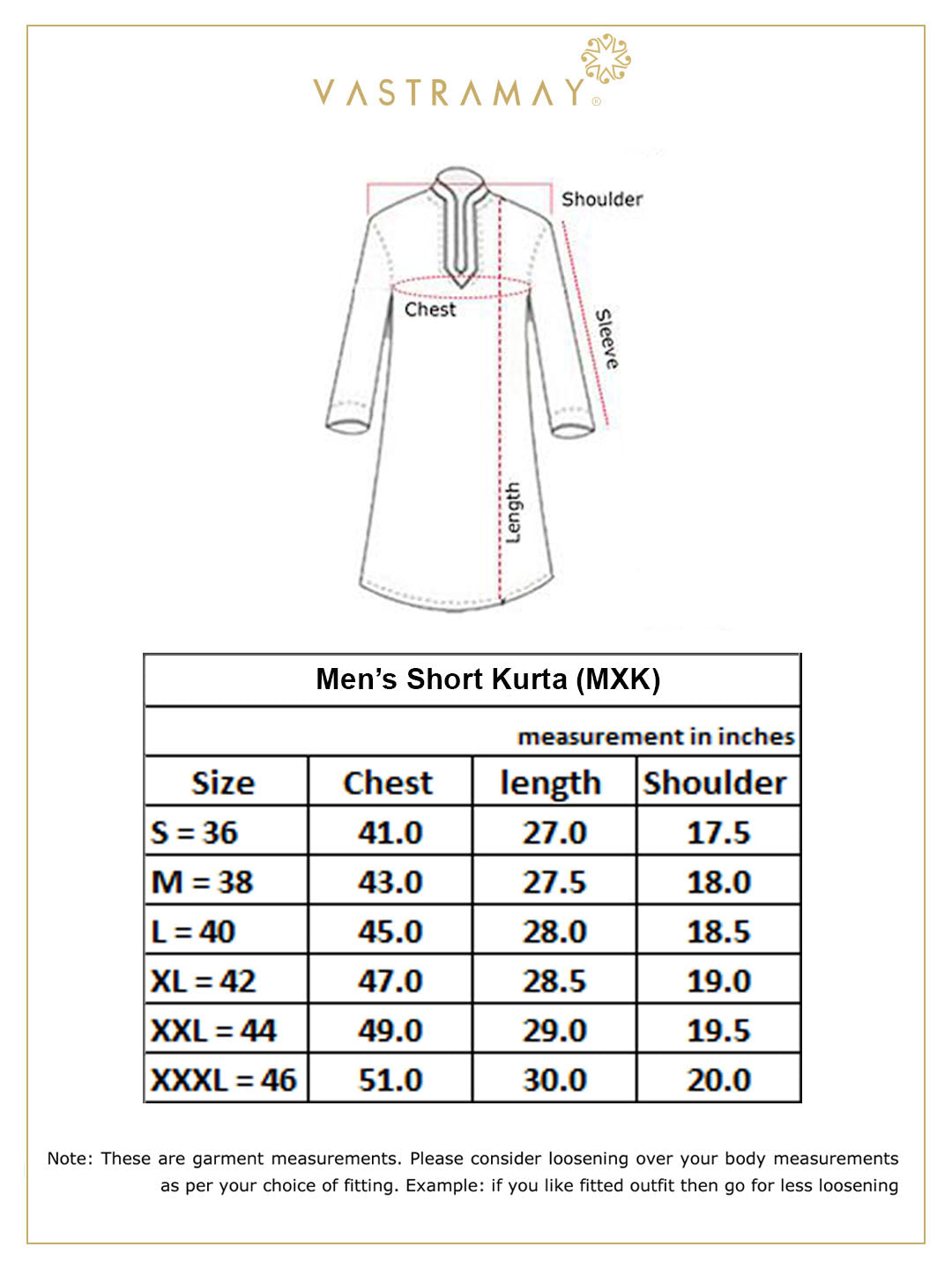Vastramay Men's Blue Pure Cotton Short Kurta