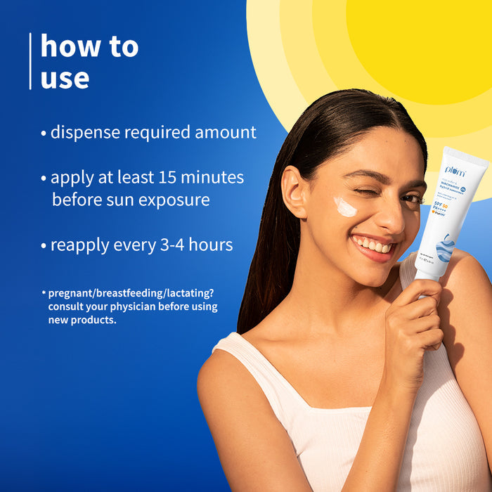 Plum 2% Niacinamide & Rice Water SPF 50 PA++++ Hybrid Sunscreen