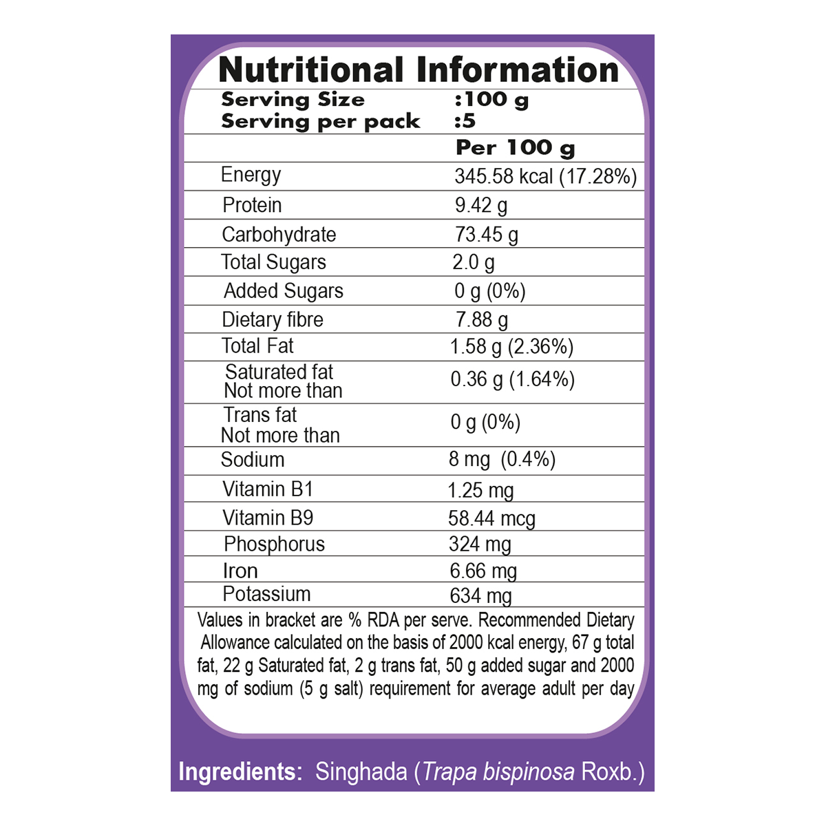 Patanjali Gluten Free Singhada Atta