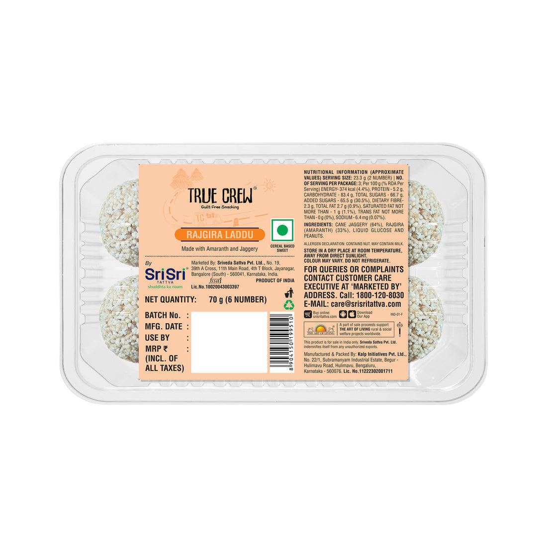 Sri Sri tattva True crew - Rajgira laddu