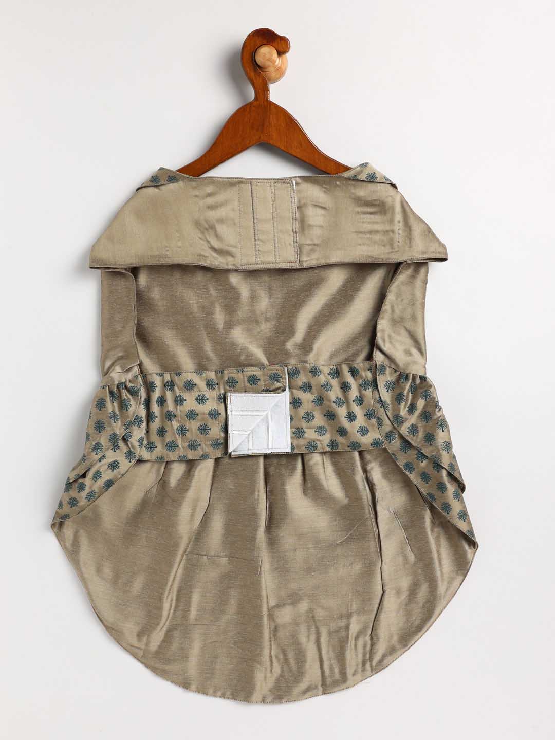 VASTRAMAY Dogs' Chiku Printed Flared Frock With Attached Bow