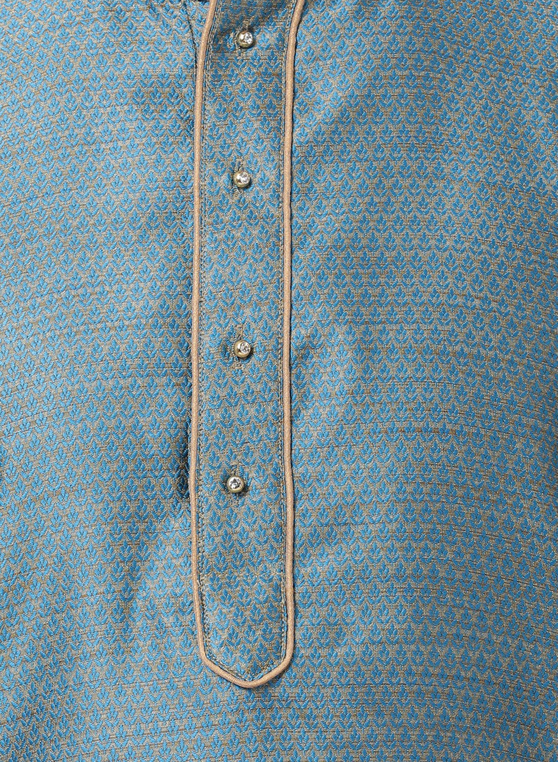 Vastramay Men's Light Blue Cotton Silk Blend Kurta and Pyjama Set