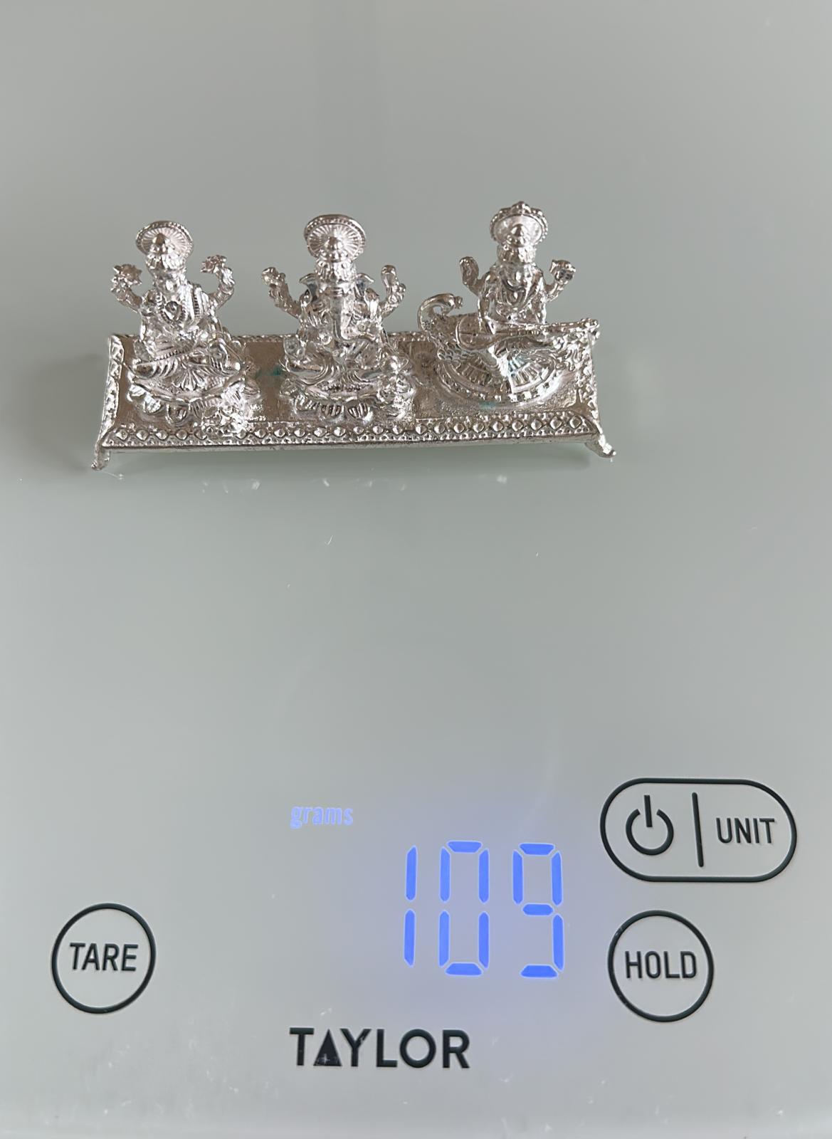 Pure Silver Lakshmi Ganesh Saraswati Idol