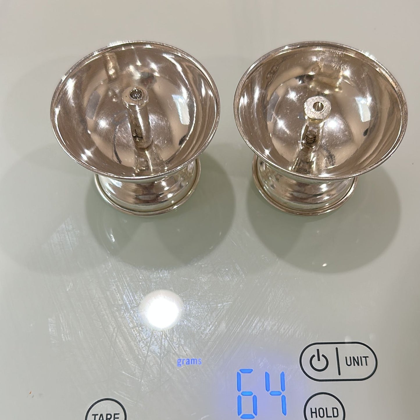 Pure Silver Big Size Deepam Pair