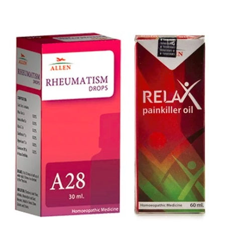 Allen Joint Care Combo A28 + Relax Pain Killer Oil packet of 1 Kit