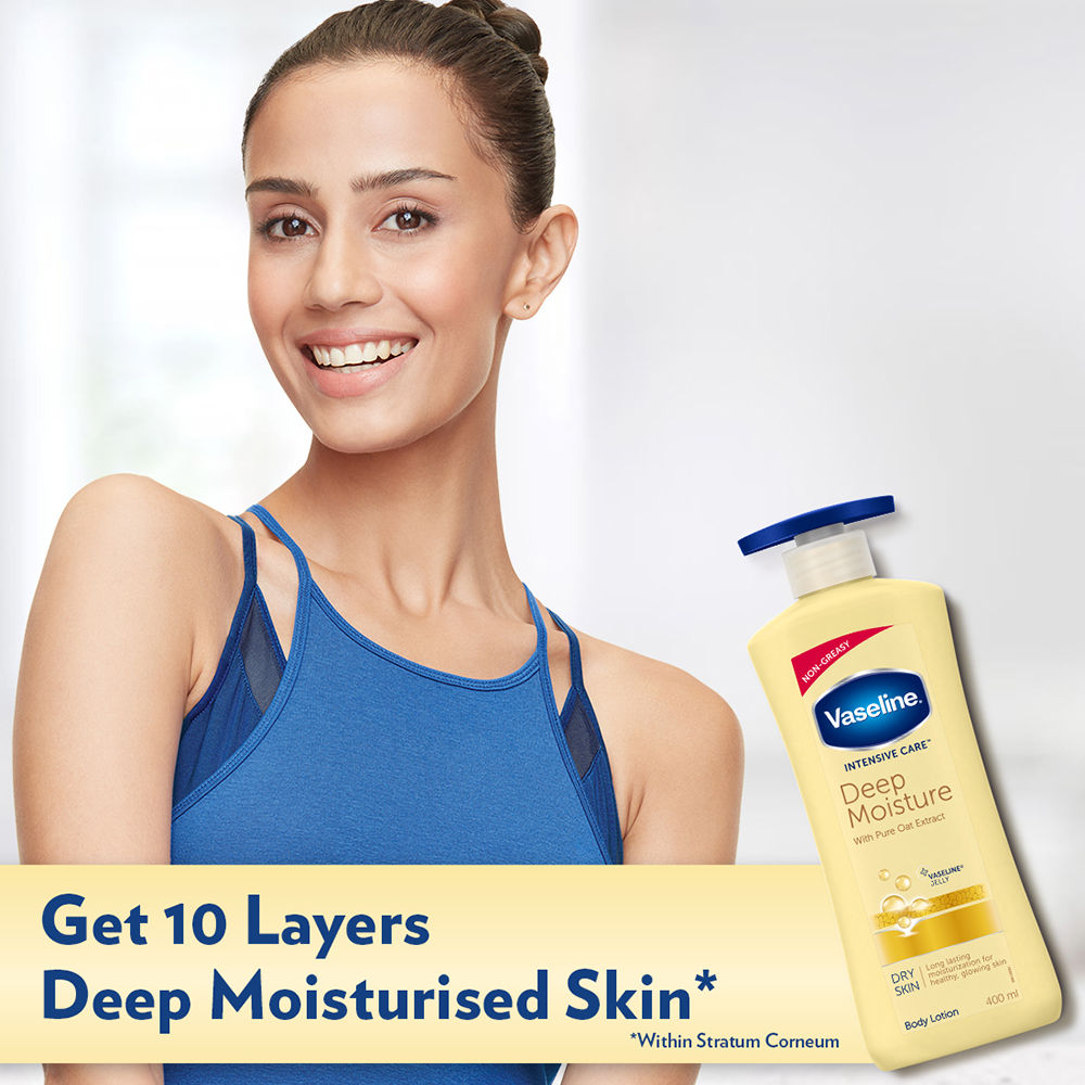 Vaseline Deep Moisture Lotion With Cocoa Lip Tin For Moisturized Skin and Healthy Lips
