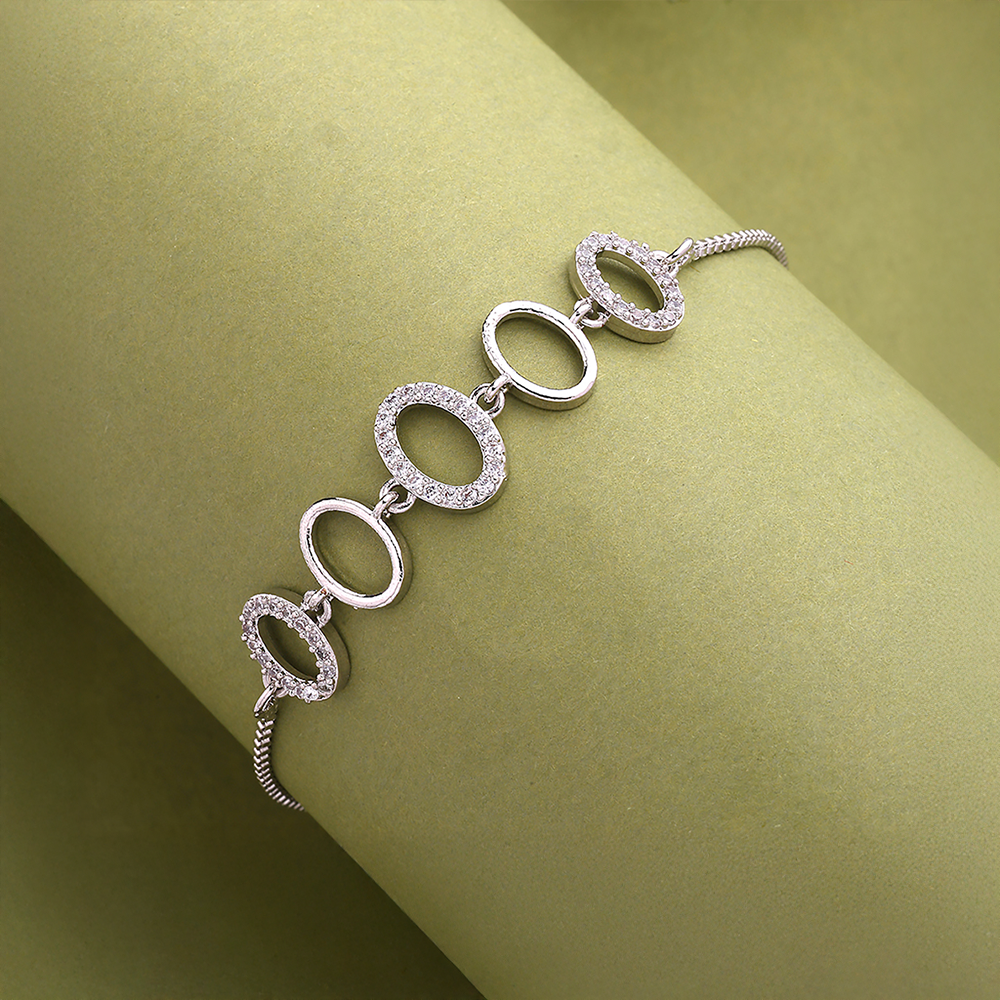 Zeneme Geometric Link Bracelet (Silver)