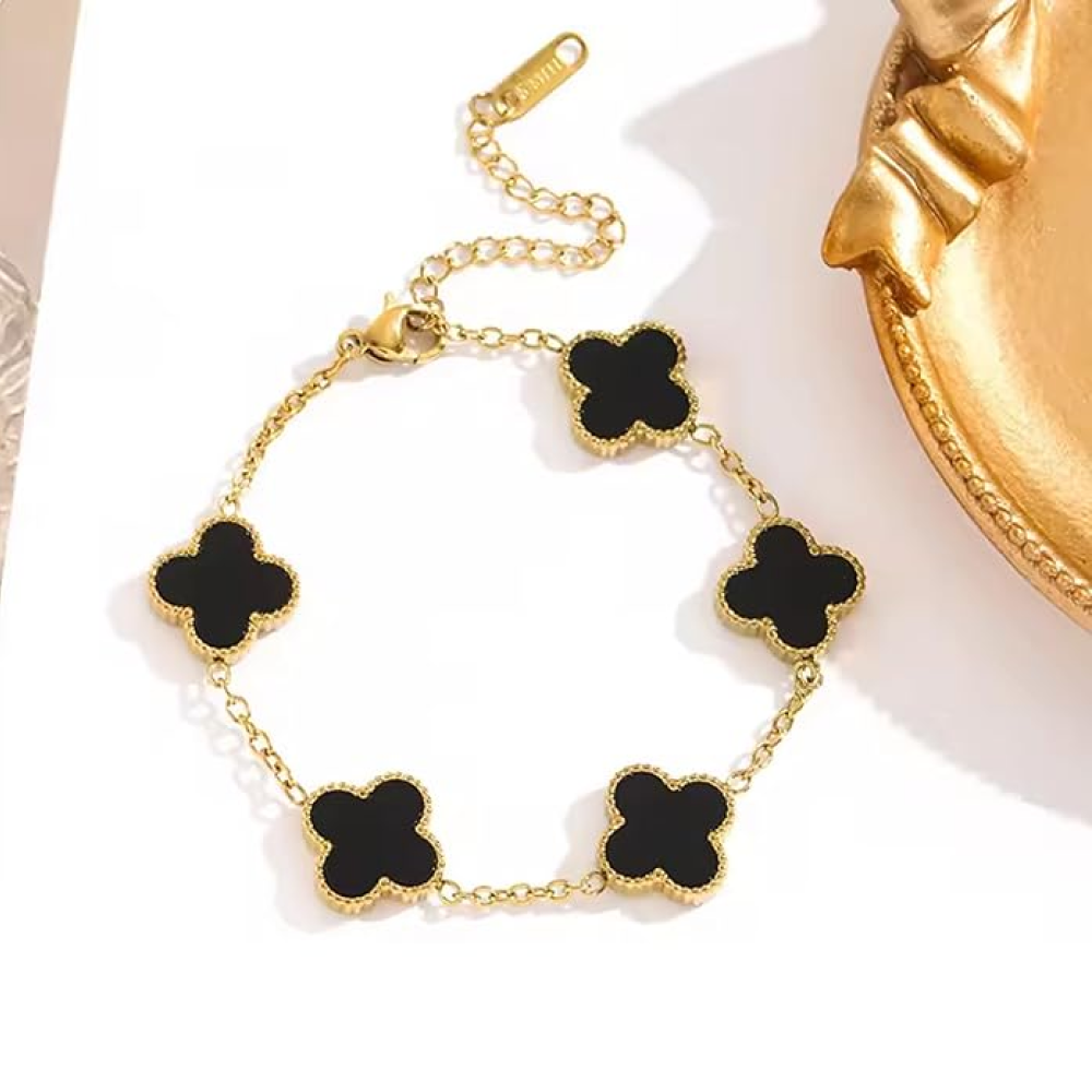 Salve Clover Link Bracelet (Black)