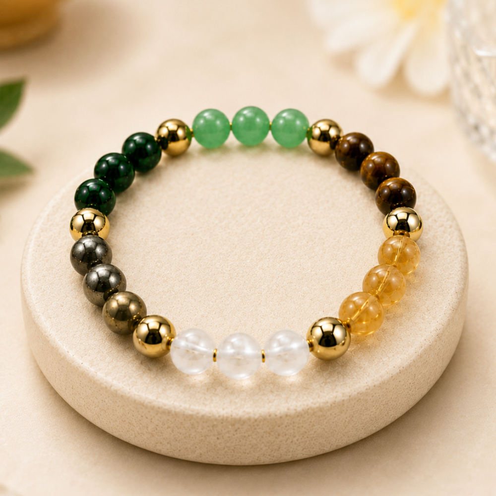 Samavam Dhan Yog Money Attraction Elasticated Bracelet (Multicolour)