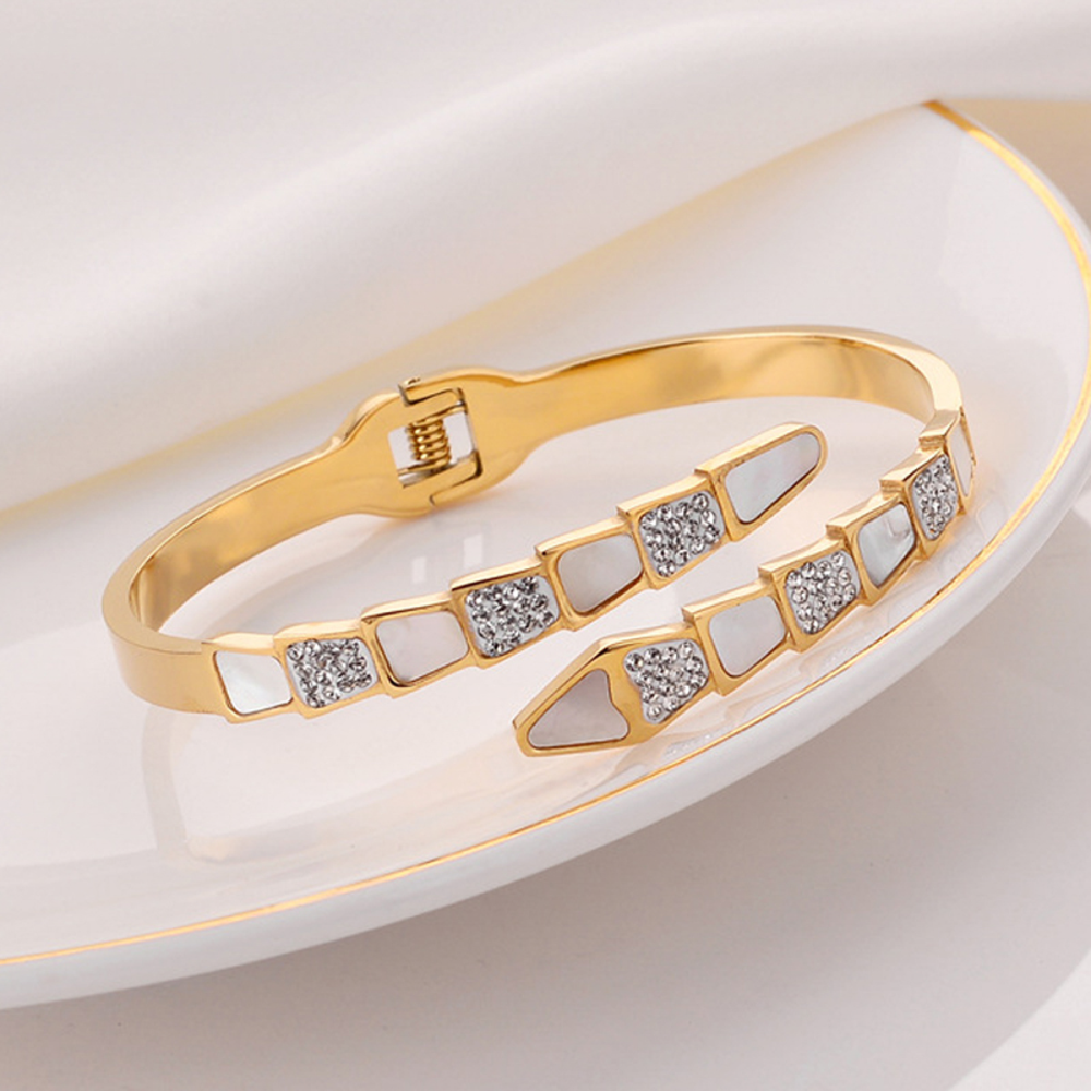 Designs & You MOP Snake Styled Wraparound Bracelet (Golden)