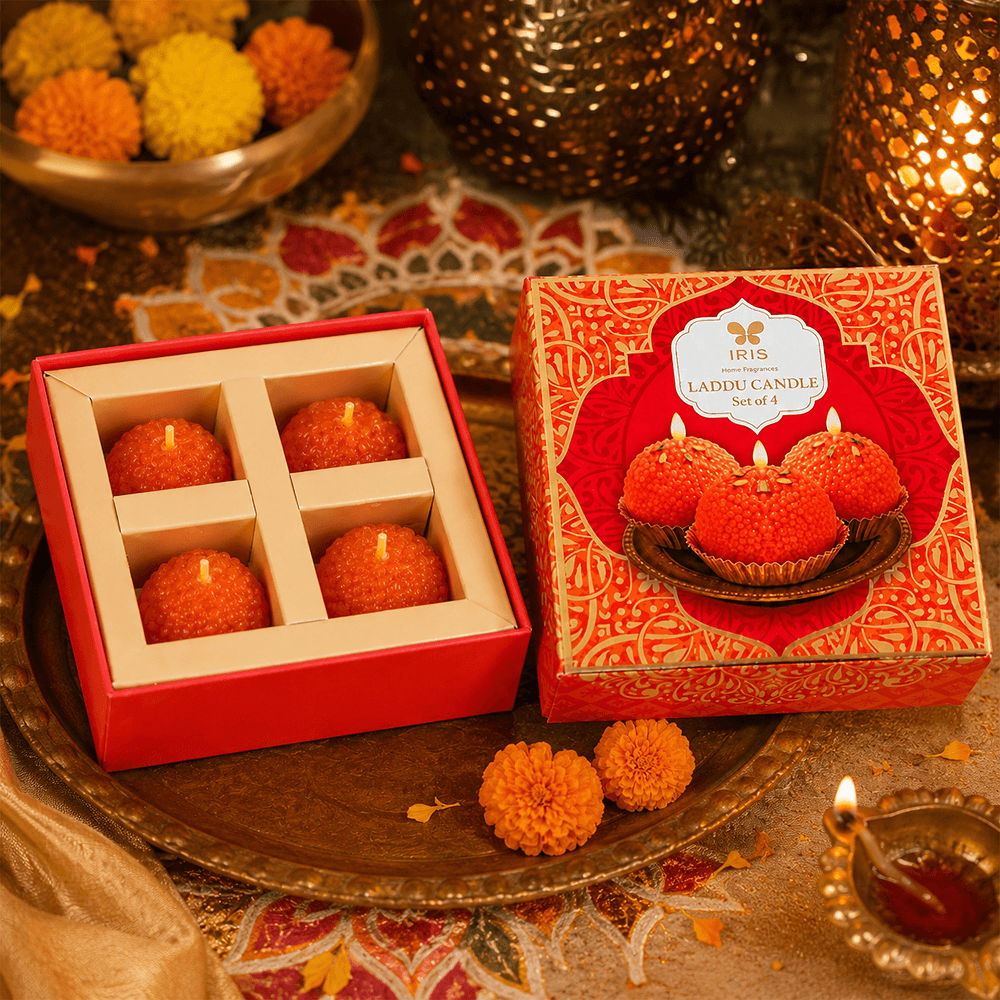 IRIS Laddoo Shaped Designer Candle (Unscented)