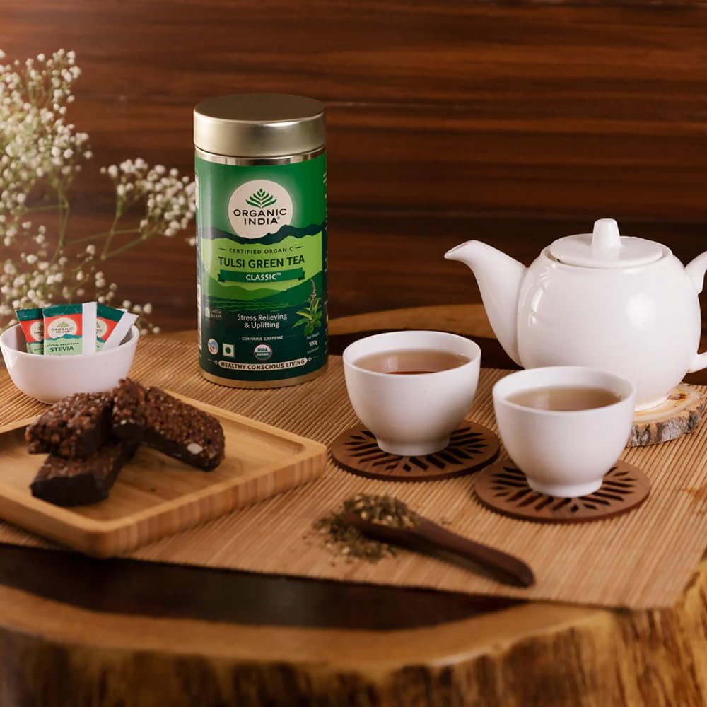 Organic India Tulsi Green Tea Tin - PUSHMYCART