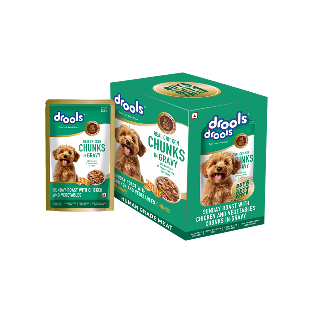 Drools Sunday Roast with Chicken & Vegetables Chunks In Gravy Wet Dog Food