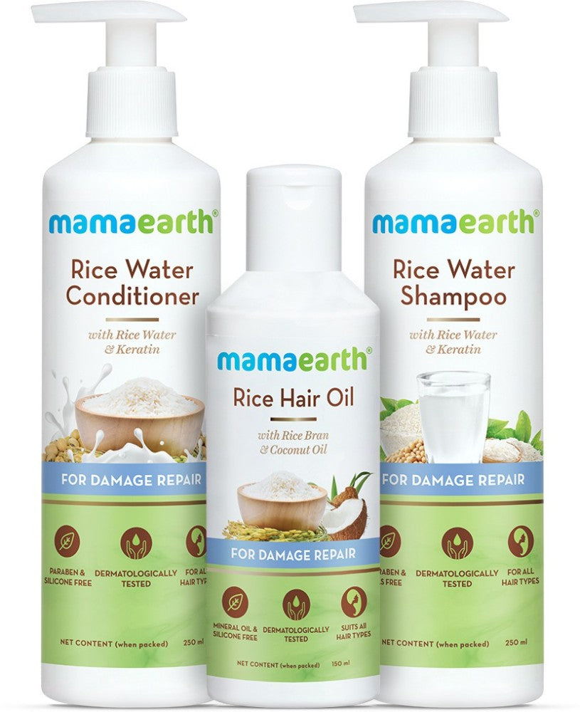 Mamaearth Hair Damage Repair Kit With Rice Water & Keratin