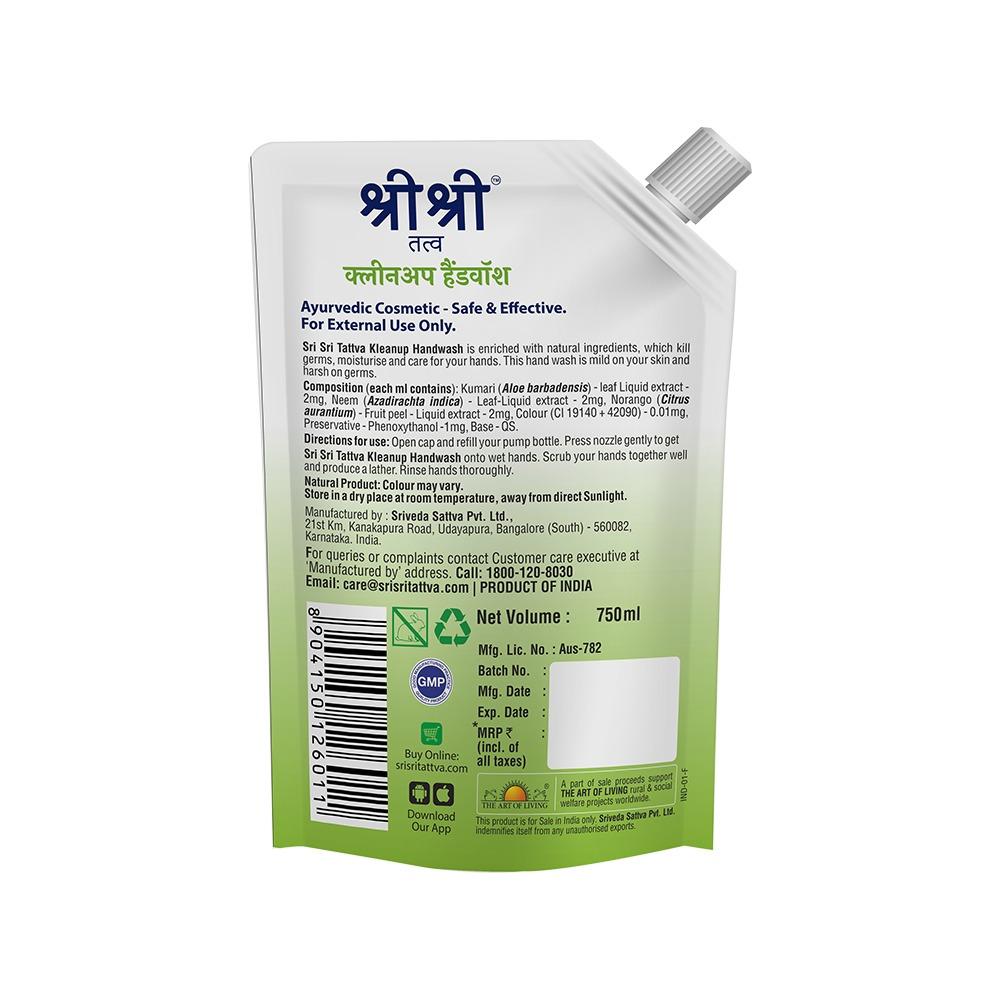 Sri Sri tattva Kleeanup handwash super value Refill - PUSHMYCART