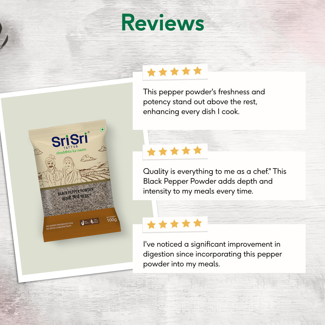 sri sri tattva black pepper powder | kali mirch - PUSHMYCART