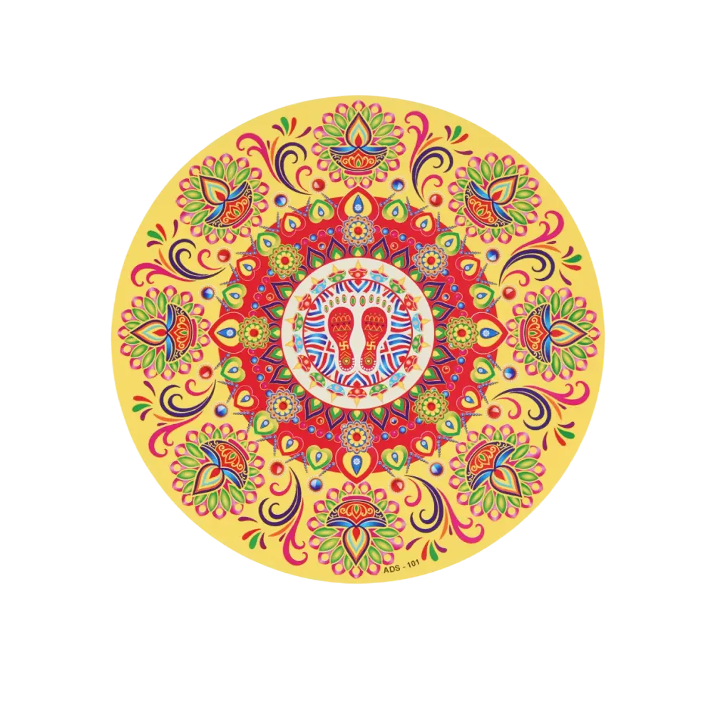 Divine Footprint Mandala Rangoli Sticker - Product Image