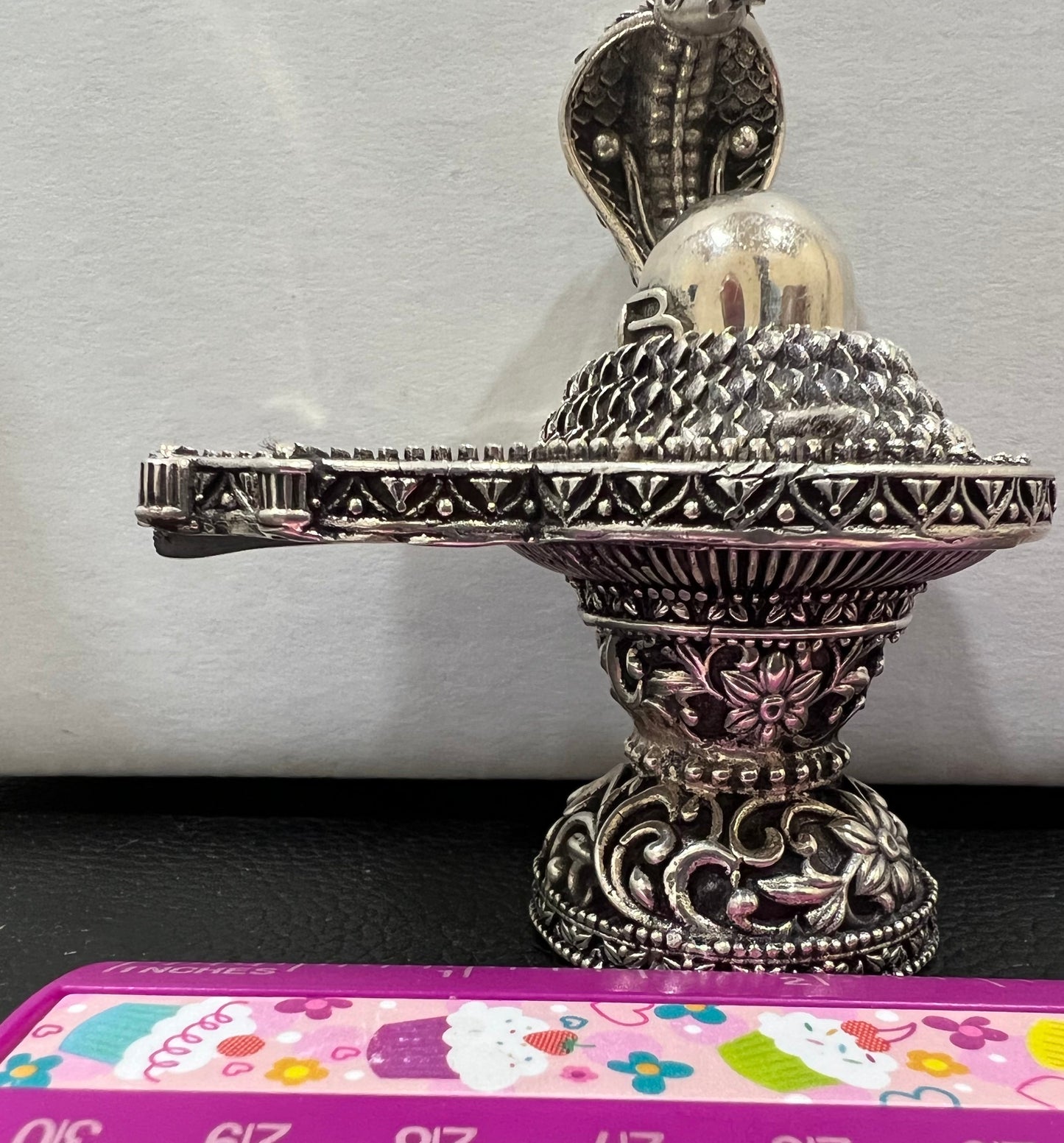 Pure Silver Shivling with Sheshnag Antique