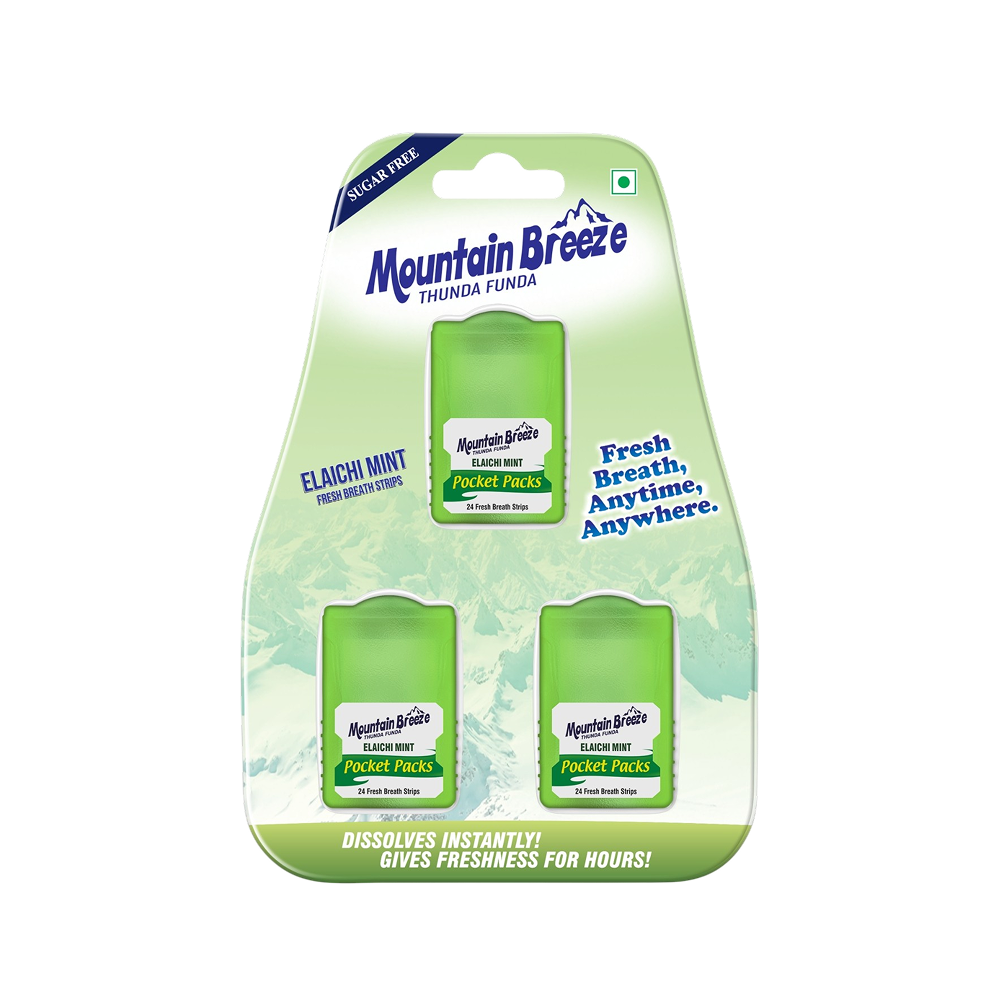 Mountain Breeze Sugar Free Elaichi Mint Breath Strips