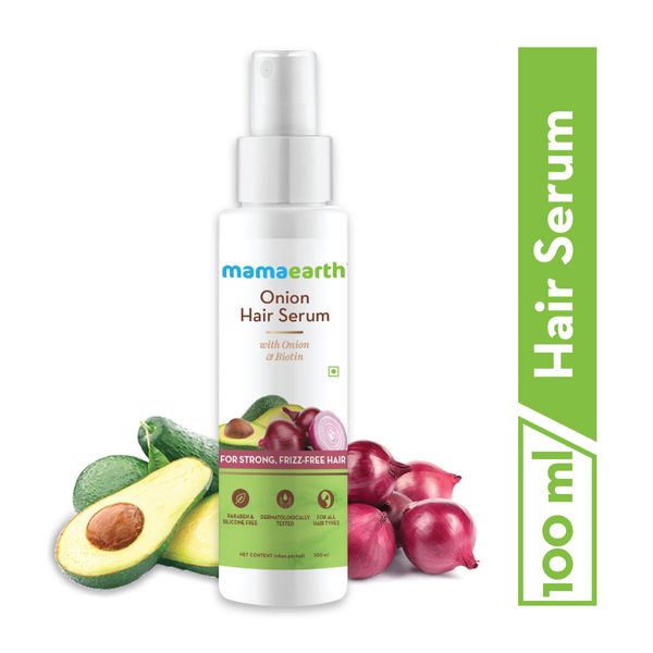 Mamaearth Onion Hair Serum with Onion and Biotin for Strong, Frizz-Free Hair