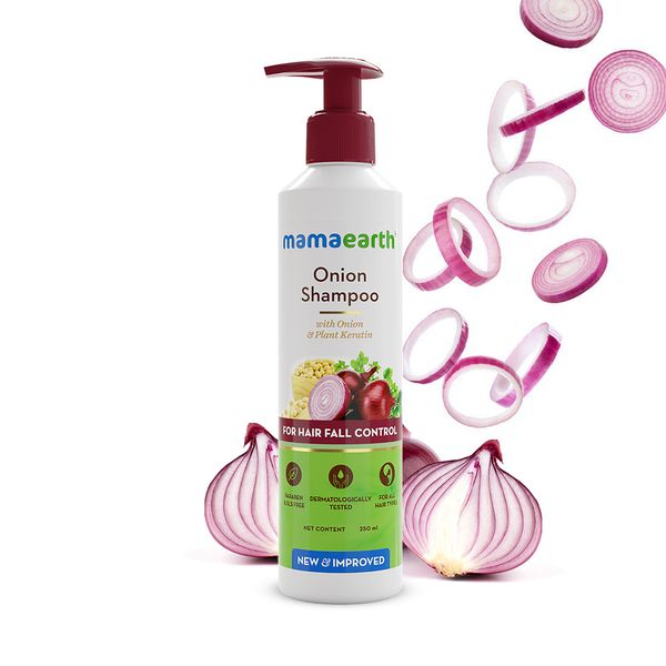 Mamaearth Onion Hair Fall Shampoo for Hair Growth & Hair Fall Control with Onion Oil & Plant Keratin