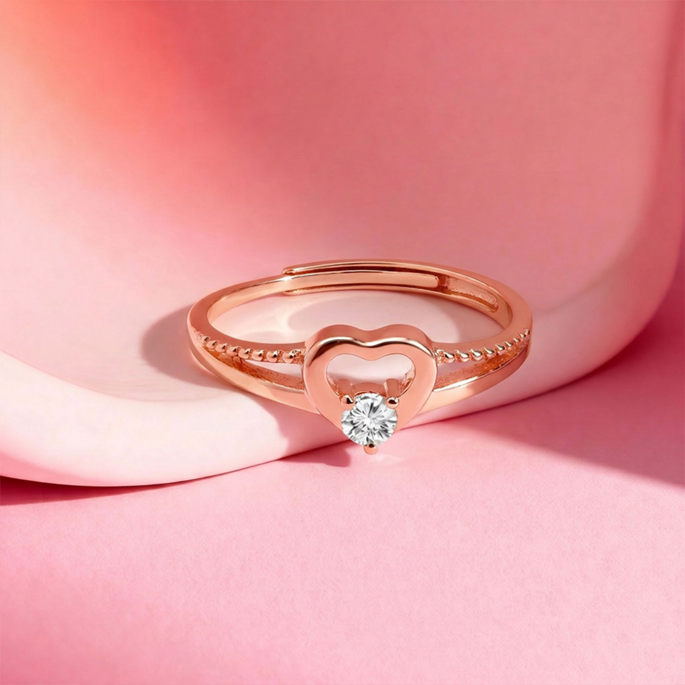 Zavya Beloved Statement Adjustable Rings (Rose Gold)