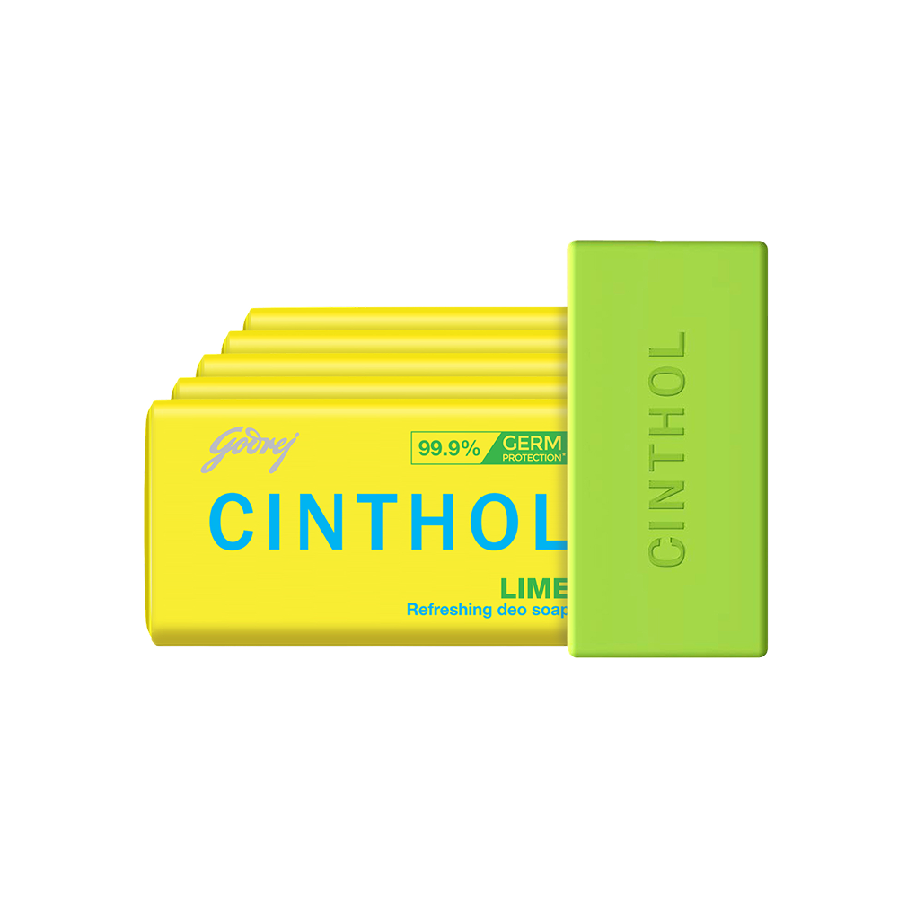 Cinthol Lime Bath Soap 5 x 100 g - Buy 4 Get 1 Free